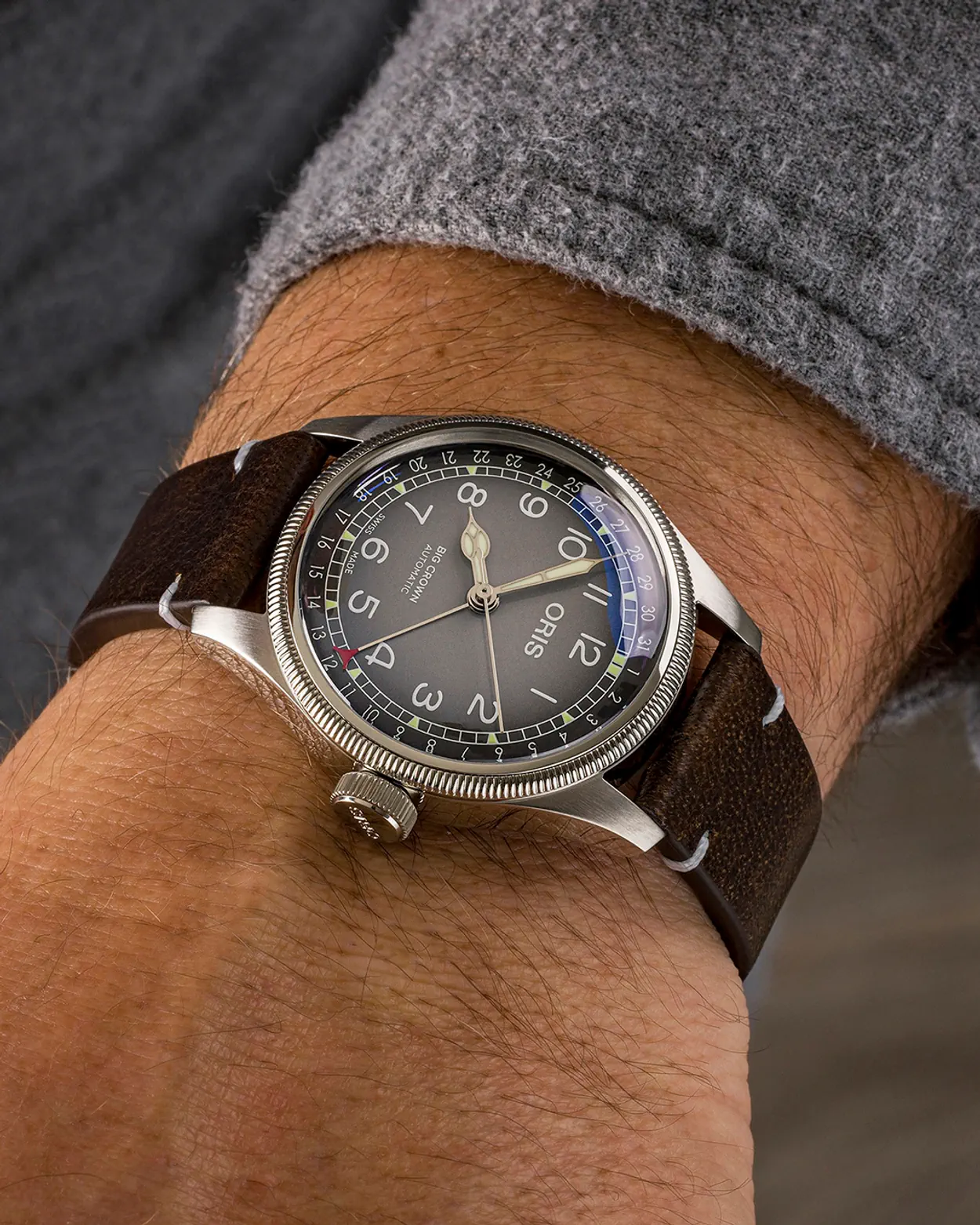 ORIS  Женские швейцарские часы, автоматический механизм, сталь, 38 мм
